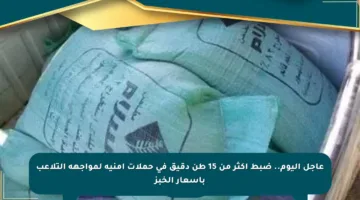 عاجل اليوم.. ضبط أكثر من 15 طن دقيق في حملات أمنية لمواجهة التلاعب بأسعار الخبز